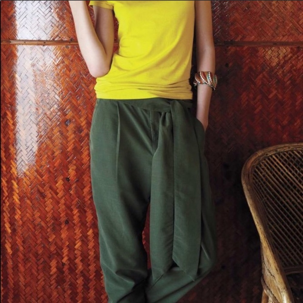 Anthropologie cropped pants w waist tie size 10